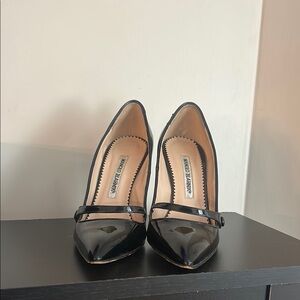 Manolo Blahnik Black Heels with Mary Jane Strap